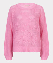 Load image into Gallery viewer, Pink sweater with a textured pattern on a light gray background.