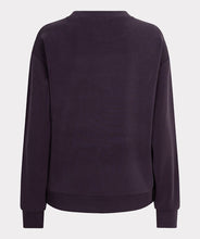 Load image into Gallery viewer, The EsQualo Embellished Sweatshirt is a stylish and comfortable piece. You won't believe the softness of this modal fabrication. It features a luxuriously soft feel and a classic round neck, making it perfect for cozy and stylish days. This sweatshirt has long sleeves and is embellished with shiny stones, adding a touch of elegance to your wardrobe.