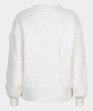 Load image into Gallery viewer, Wrap yourself in warmth and style, with our Henrika Hair Sequins Sweater in an eye-catching fuzzy checkered design. A fashion-must have, our EsQualo sweater is made of fluffy warm hairy fabrication set off with tiny, sparkle sequins. The Henrika is perfect for everything from daily routines to holiday attire, offering a luxurious feel in its cozy, warm embrace.