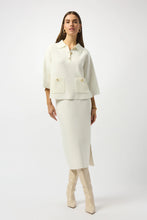 Load image into Gallery viewer, FInal Sale Shantyle Sweater Knit Boxy Pullover with Polo Collar in Winter White - Joseph Ribkoff 253962
