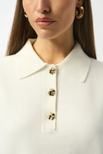 Load image into Gallery viewer, FInal Sale Shantyle Sweater Knit Boxy Pullover with Polo Collar in Winter White - Joseph Ribkoff 253962