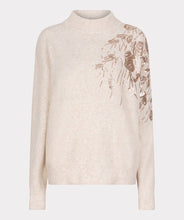 Load image into Gallery viewer, Beige sweater with rose gold sequin embellishments against a plain background.