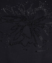 Load image into Gallery viewer, Discover the perfect style layer for your wardrobe with this chic t-shirt featuring a floral design of rhinestones. Pair it with our Beate Blazer with Sleeve Embellishments for a beautiful look or under any favorite jacket, blazer or cardigan.