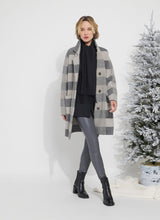 Load image into Gallery viewer, These Vegan Leather leggings are made from stretchy Textured Faux Leather, boasting a body hugging fit and a concealed signature waistband that offers a smooth, flattering silhouette. In a versatile charcoal color, they complement a wide array of your preferred tops beautifully.