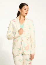 Load image into Gallery viewer, Turn heads with this eye-catching textured blazer, featuring a delightful ditsy floral print that exudes charm and grace. The notched lapel and long sleeves provide a classic structure, while the high-quality fabric offers both comfort and style. Ideal for layering over casual or formal attire, this blazer is the perfect blend of feminine sophistication and modern versatility.
