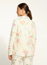Load image into Gallery viewer, Turn heads with this eye-catching textured blazer, featuring a delightful ditsy floral print that exudes charm and grace. The notched lapel and long sleeves provide a classic structure, while the high-quality fabric offers both comfort and style. Ideal for layering over casual or formal attire, this blazer is the perfect blend of feminine sophistication and modern versatility.