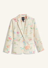 Load image into Gallery viewer, Turn heads with this eye-catching textured blazer, featuring a delightful ditsy floral print that exudes charm and grace. The notched lapel and long sleeves provide a classic structure, while the high-quality fabric offers both comfort and style. Ideal for layering over casual or formal attire, this blazer is the perfect blend of feminine sophistication and modern versatility.