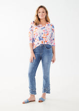 Load image into Gallery viewer, Get ready to dazzle and delight with the FDJ French Dressing Tawny Three Quarter V-Neck Top in a stunning Petal Reflections print. This top is all about effortless elegance and vibrant style, making it a standout piece in any wardrobe.
