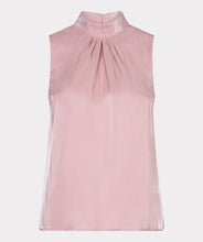 Load image into Gallery viewer, Sleek, soft, and summer-ready—the Svea Halter Top brings effortless elegance to any warm-weather look. Crafted from EsQualo’s signature silky-touch fabric in a dreamy pastel pink, it features a halter neckline with delicate gathering and a flowing, relaxed silhouette. Lightweight and breezy, it’s perfect for layering under a blazer or pairing with the matching silky cargos for a chic tonal ensemble.
