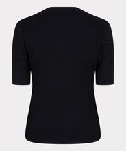 Load image into Gallery viewer, Black short-sleeve top against a light gray background.