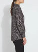 Load image into Gallery viewer, The Topacio Embellished High Neck Blouse, crafted from silky printed lightweight satin, features precise construction, crystal rhinestone adornments, and a back keyhole with a self-covered button. The crystals, applied exclusively to the front panel, are heat-set following the pattern cutting.
