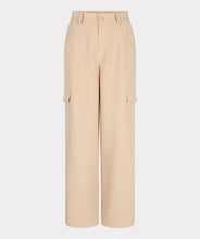 Load image into Gallery viewer, Constructed with cargo pockets and a trendy wide leg fit, these Tanner Trousers from EsQualo offer both comfort and style. The tan (sand) color complements most tops and the elastic waistband ensures a comfortable fit. Perfect for any fashion-forward wardrobe.