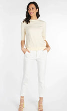 Load image into Gallery viewer, Introducing the Split Hem Chino Trouser. The EsQualo trousers are a stylish and versatile choice. Perfect for any occasion, you will see and feel the difference of these trousers. They feature a chino design with a split detail, offering a modern twist to classic trousers. Featuring a stretch material, this trouser provides an extra comfortable fit while the off-white color adds elegance and makes them easy to pair with various outfits.