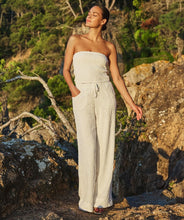 Load image into Gallery viewer, Step into elegance with the Tania Trousers by EsQualo, where soft off-white tones and delicate floral embroidery create a look that’s both timeless and fresh. Designed to flatter with a straight-leg silhouette and clean front closure, these trousers bring femininity to the everyday—perfect for garden brunches, summer soirées, or styled into fall with cozy knits and boots.