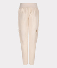 Load image into Gallery viewer, Experience ultimate comfort with our light sand colored cargo pants featuring an elastic waist band. The fabric is cool to the touch, ensuring a comfortable and stylish look. Dress up with wedges or heels or create a casual vibe with a pair of sneakers. You will absolutely love the feel of these Tana trousers.