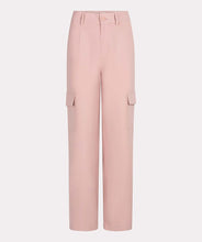 Load image into Gallery viewer, These trousers bring a perfect blend of style and functionality with their wide-leg cargo design. Tailored for versatility, they feature a relaxed yet chic fit, making them ideal for both casual days and elevated occasions. The charming chalk pink color adds a soft, feminine touch, while the high-quality fabric ensures lasting comfort and durability. With practical cargo-style pockets, these trousers strike the perfect balance between utility and fashion.