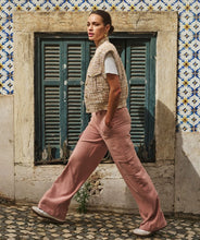 Load image into Gallery viewer, These trousers bring a perfect blend of style and functionality with their wide-leg cargo design. Tailored for versatility, they feature a relaxed yet chic fit, making them ideal for both casual days and elevated occasions. The charming chalk pink color adds a soft, feminine touch, while the high-quality fabric ensures lasting comfort and durability. With practical cargo-style pockets, these trousers strike the perfect balance between utility and fashion.