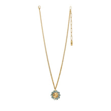 Load image into Gallery viewer, Show off your shimmering style with the Twiggy Necklace in Aqua and Champagne! This floral design necklace from Canadian makers is designed with an antique gold-plated brass base metal and adorned with high-quality crystals. You'll turn heads and be ready to shine when you style this beautiful piece. Color- Aqua, champagne, gold. Premium crystals. Antique gold plating over brass. Length- 19.5 inches with two-inch extender.