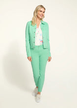 Load image into Gallery viewer, Featuring a cropped, jean-style design with a button-front closure, our Thea jacket offers a modern twist on a classic silhouette. Crafted from a premium blend of fabrics, it provides a comfortable fit with just the right amount of stretch. Perfect for layering over casual or dressy outfits, this jacket is a must-have for any season.