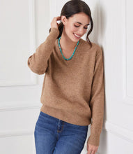 Load image into Gallery viewer, Cozy up in this soft V-neck sweater. Perfect for lounging or a casual day out. A wardrobe staple that's anything but basic.
