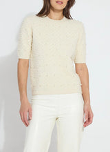 Load image into Gallery viewer, Valentina Pearl Short Sleeve Sweater in Icing - Lysse 21-3457-M7