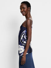 Load image into Gallery viewer, Elevate your look in an instant with the Watercolor Vines Crepe Cami. This versatile sleeveless statement is designed to make a style impact while remaining lightweight and drapey, offering a sleek, polished look that transitions seamlessly from day to night. Made from our silk-like Pottery Crepe fabric made from partially recycled materials. With a wider strap to help ensure no other straps show.