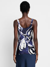 Load image into Gallery viewer, Elevate your look in an instant with the Watercolor Vines Crepe Cami. This versatile sleeveless statement is designed to make a style impact while remaining lightweight and drapey, offering a sleek, polished look that transitions seamlessly from day to night. Made from our silk-like Pottery Crepe fabric made from partially recycled materials. With a wider strap to help ensure no other straps show.