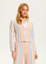 Load image into Gallery viewer, Yvette Yarn Dye Striped Crop Blazer, Aperol Stripe - FDJ French Dressing 1917864
