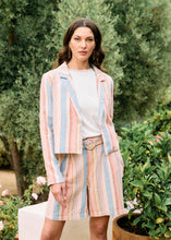 Load image into Gallery viewer, Yvette Yarn Dye Striped Crop Blazer, Aperol Stripe - FDJ French Dressing 1917864