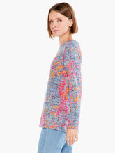 Load image into Gallery viewer, A colorful unique novelty top, perfect for matching with just about any solid color, is a perfect style to add a pop of color into your life. Our Alena is an easy knit long-sleeved pullover shape that sits at the hip. We love the textured appearance and the random interplay of the colors.