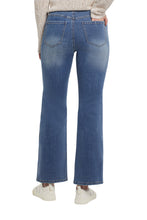 Load image into Gallery viewer, These pull-on jeans are just perfect! With its wide leg silhouette, snap button detailing on each pant leg and vintage wash, you will make a fashion statement each time you wear these amazing jeans!