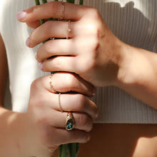 Load image into Gallery viewer, Sky meets sea on our Juno ring with genuine abalone and cubic zirconia star. A beautiful addition to your jewelry collection.