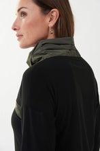 Load image into Gallery viewer, Make a beautiful statement when you style this standout avocado and black cowl neck tunic. The pronounced pockets add eye-catching detail while the cowl neck, in the same fabric as the pockets, add a touch of dramatic flair.