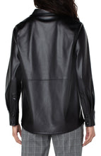 Load image into Gallery viewer, Our seemed shacket is the perfect style for the woman that is chic and trendy. This stunning jacket looks fabulous when paired with denim, trousers or our vegan leather Hannah Faux Leather Flare Crop!