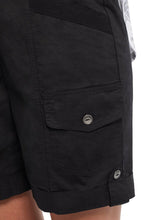 Load image into Gallery viewer, Our Willa Pull On Cuffed Short offers details that give this short pizazz! We love the comfort of the pull-on waistband and soft stretch poplin fabric offering all day comfort. The style of the rolled up hem with tabs, side cargo pockets, front and back pockets, and the perfectly flattering 7' inseam, give the right combination of sportiness and statement-making style.