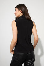 Load image into Gallery viewer, Simply a classic style that can be layered under your favorite jacket or blazer yet, looks stunning on its own. Semi-fitted, our Skylar sleeveless top features a flattering mock neck. Color- Black. Mock neck. Sleeveless. Perfect stretch. Unlined. Fabric-96% Polyester. 4% Spandex.