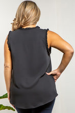 Load image into Gallery viewer, FINAL SALE CURVY TALLY BLACK SLEEVELESS BLOUSE BY CURVE MARKET