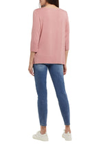 Load image into Gallery viewer, A definite classic, this timeless design has been a must-have over the years for style icons like Audrey Hepburn. Now, modern-day you can be a style icon in your own right when you wear our Stacey top. Wear with your favorite jeans and flats or pair under your favorite jacket for an easy and effortless look that will be fashionable forever. Color- Spice Tea. Pop-over boat neck. Relaxed fit. Neckline with inside facing. Three quarter length set-in sleeve.