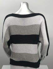 Load image into Gallery viewer, FINAL SALE CARYL BLACK, WHITE, GRAY COLORBLOCK SWEATER - M MADE IN ITALY