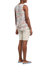 Load image into Gallery viewer, Whether you're dressing up or keeping it casual, you can't go wrong with an easy-chic tank that can effortlessly go from day to night without missing a beat. We're currently crushing on this sassy summer top that has all the little design details we love—a flowy fit, flattering V-neckline, and tiered bodice, all topped off in a pretty printed knit that adds the perfect amount of polish to any outfit.