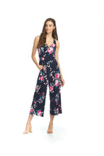 Load image into Gallery viewer, This lovely jumpsuit, with a striking navy and floral design, is a perfect addition to your summer wardrobe. A beautiful fabrication offers comfort in those hot, humid days but is also a perfect style to wear in the cooler nights paired with a cardigan.