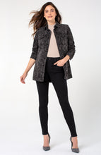 Load image into Gallery viewer, Glide-on and GO! It's that easy. The Gia Glider® has functioning pockets and allows for zero fuss! Our Silky Soft Black Rinse is versatile and comfortable! Color- Black rinse. 30” inseam. Mid-rise. Encased elastic waistband with belt loops. Faux zipper with single button detail. Functional pockets. Amazing stretch and excellent recovery. (Does not bag out)