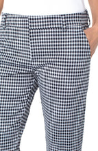 Load image into Gallery viewer, FINAL SALE KELSEY KNIT NAVY AND WHITE GINGHAM CROP TROUSER - LIVERPOOL LOS ANGELES