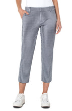 Load image into Gallery viewer, FINAL SALE KELSEY KNIT NAVY AND WHITE GINGHAM CROP TROUSER - LIVERPOOL LOS ANGELES