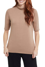 Load image into Gallery viewer, FINAL SALE TESSA TAUPE MOCK NECK ELBOW SLEEVE TOP - TRIBAL 7542O-4636