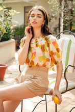 Load image into Gallery viewer, FINAL SALE KRISTA ABSTRACT MULTI COLOR SHORT SLEEVE TOP - THML