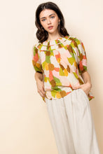 Load image into Gallery viewer, FINAL SALE KRISTA ABSTRACT MULTI COLOR SHORT SLEEVE TOP - THML