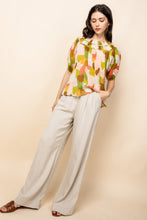 Load image into Gallery viewer, FINAL SALE KRISTA ABSTRACT MULTI COLOR SHORT SLEEVE TOP - THML