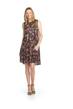 Load image into Gallery viewer, An ultra-comfortable A-line dress with style is a definite must have in your closet. The hot, humid days will be less challenging when you dress in our Elizabeth dress with its silky feel and satin look. Functional side pockets create an even more desirable dress. Pair with a denim jacket for an even more stylish look.