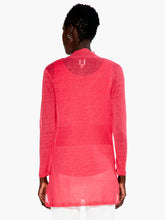 Load image into Gallery viewer, Add a feminine touch to your outfit with this gorgeous pink lightweight cardigan. Its side slits slim and elevate the silhouette while intricate stitch detail across the lower back ensures a flattering and soft drape.